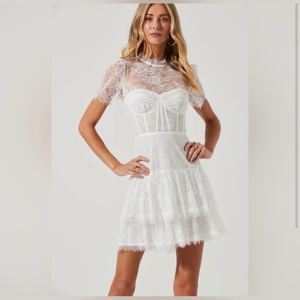 NWT ASTR The Label lace bustier mini dress